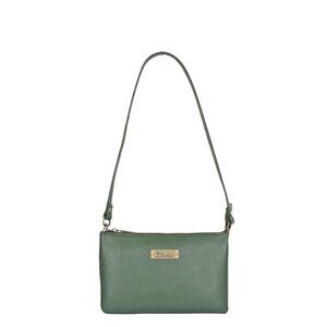 Olive Genuine Leather Crossover Shoulder Bag for Women – Crossbody Sling Bag